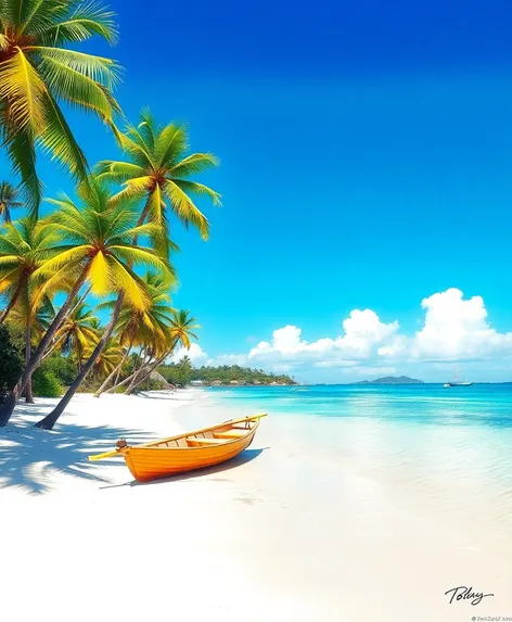 tropical beach boat on