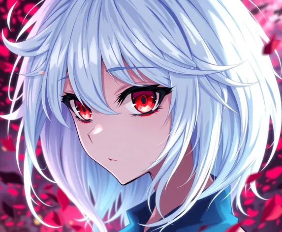 anime white hair red