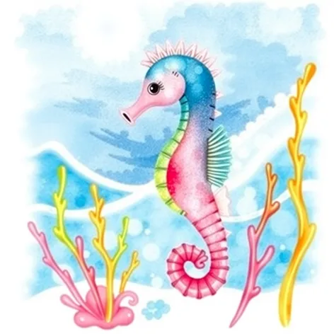 sea horse drawing