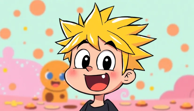 blonde spiky hair cartoon