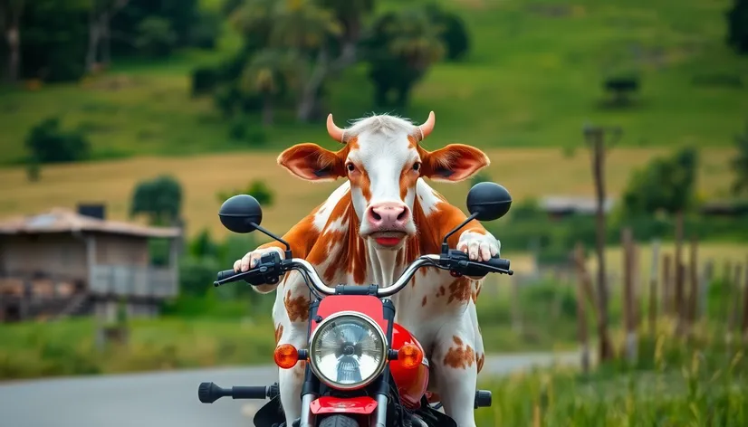 cow and motorcycle