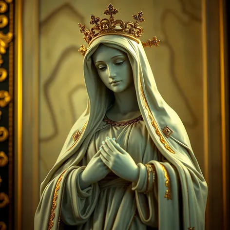 virgin mary marble statue