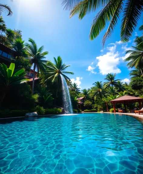 waterfall swimming pool