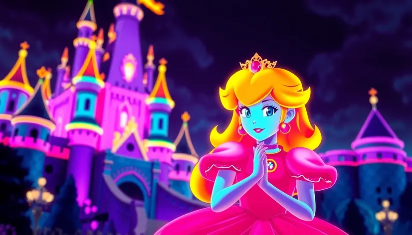 glow-in-the-dark princess peach art