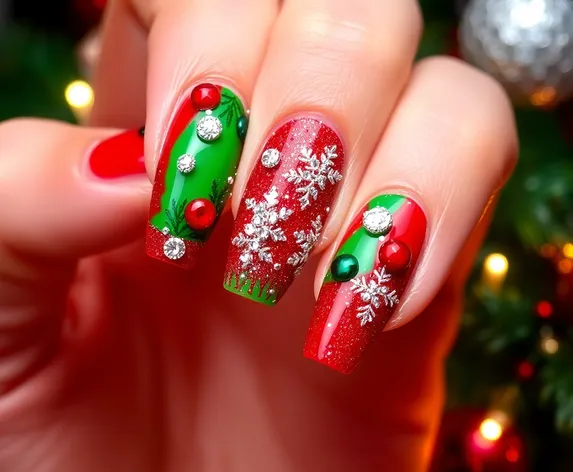 christmas acrylic nails