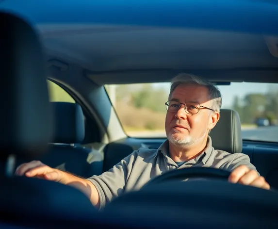 middle age man driving