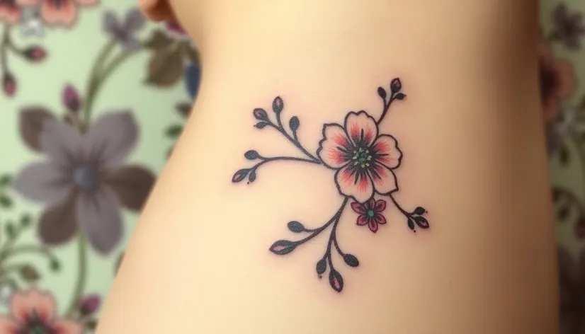 floral hip tattoo