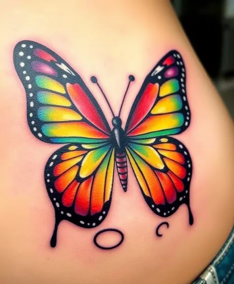 butterfly tattoo belly