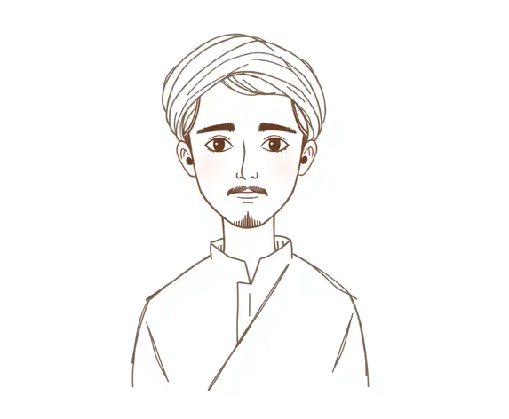 a persian person sketch