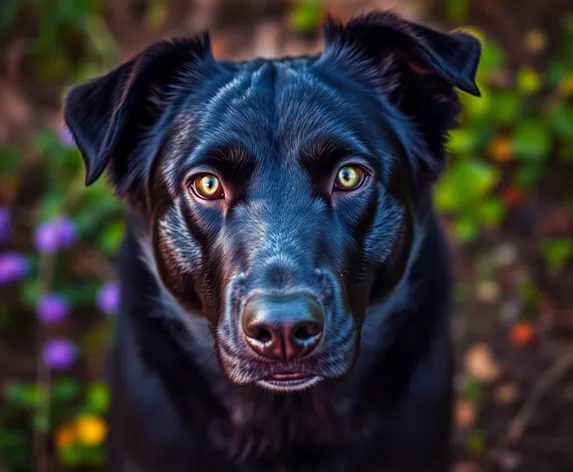 black dog green eyes