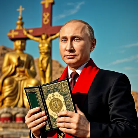 putin with koran, christian