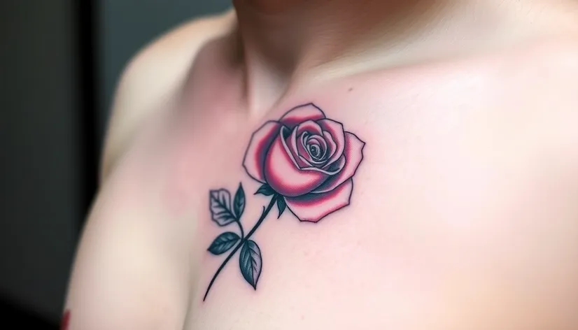 mens rose tattoo