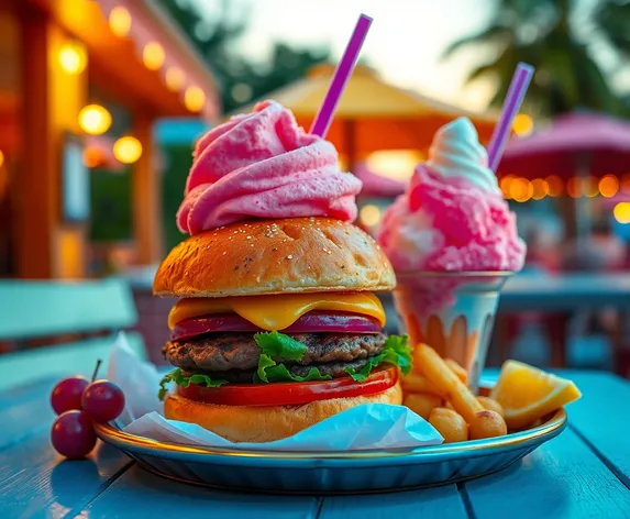 hamburger and grape snow