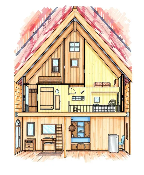 attick floor plan with