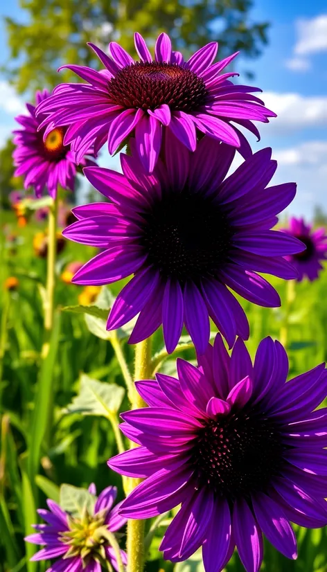 purple sunflowers