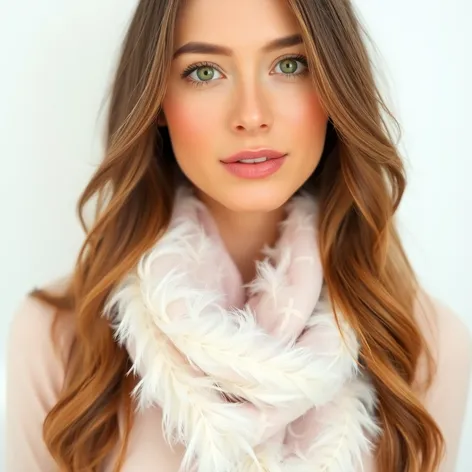 feather scarf white