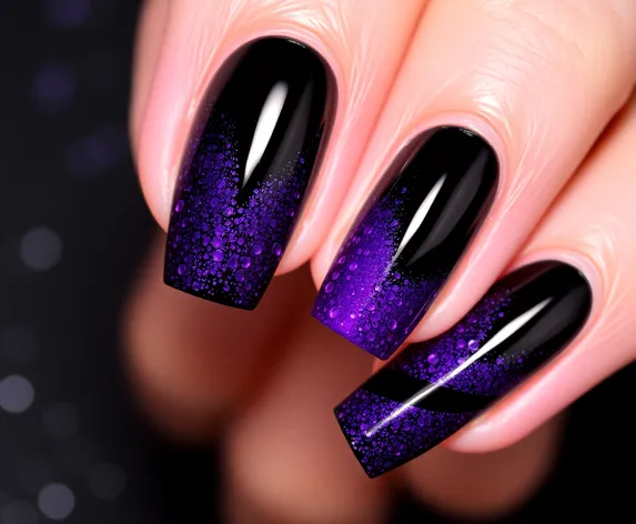 black and purple nail