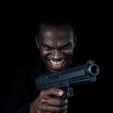 evil smile black person