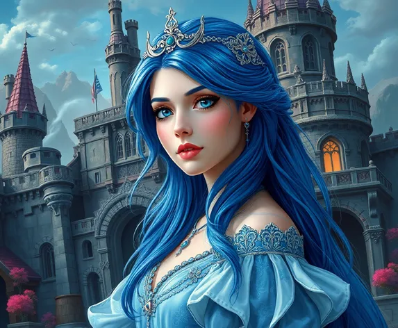 blue haired princess