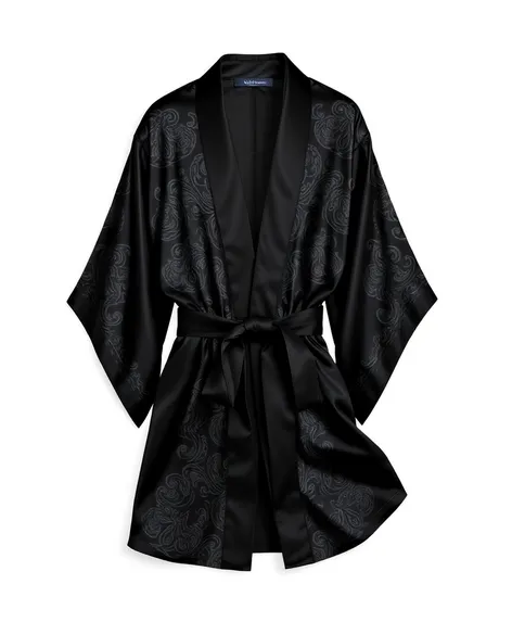 black silk robe