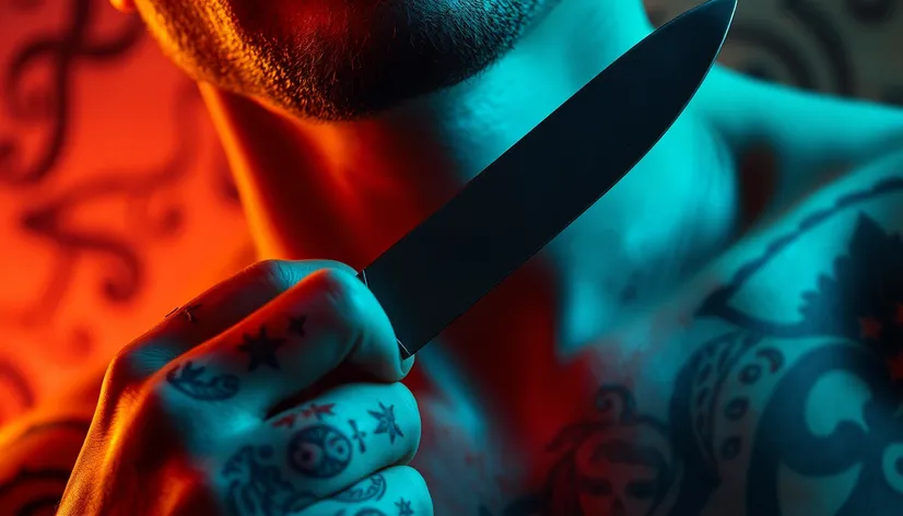 tattoo with knife