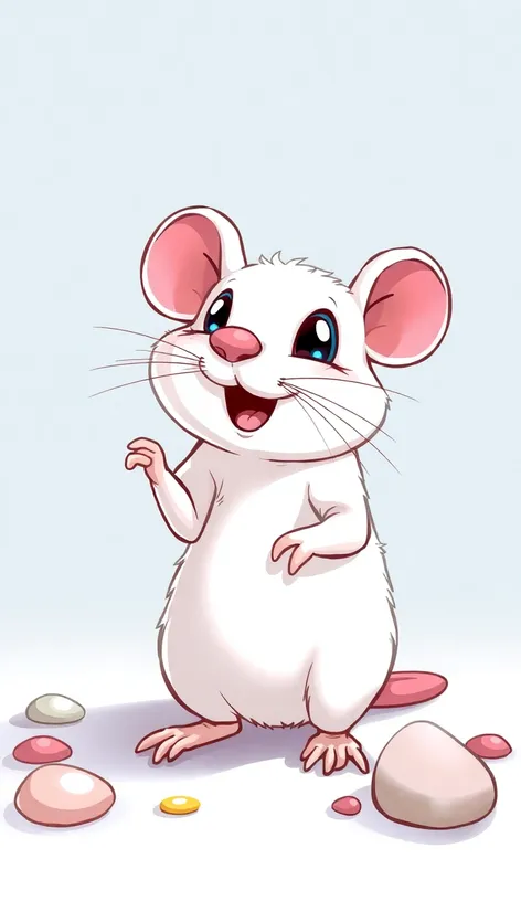 cartoon white rat