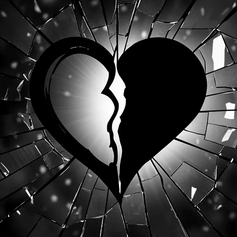 black broken heart