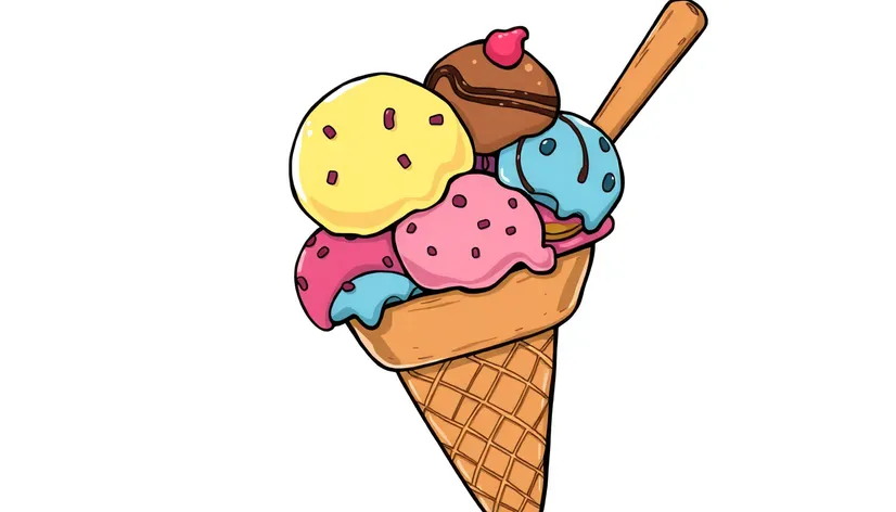 icecream line drawing