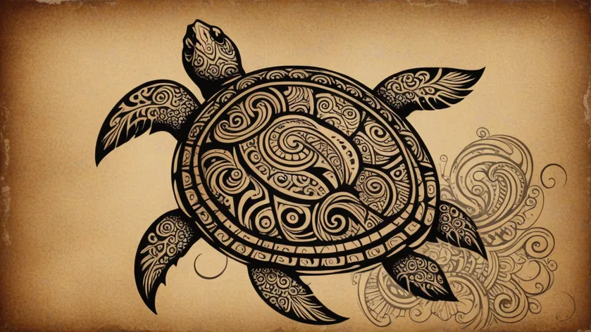 tribal turtle tattoo