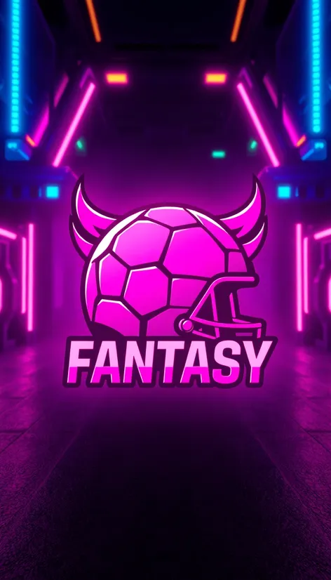 pink fantasy football logo