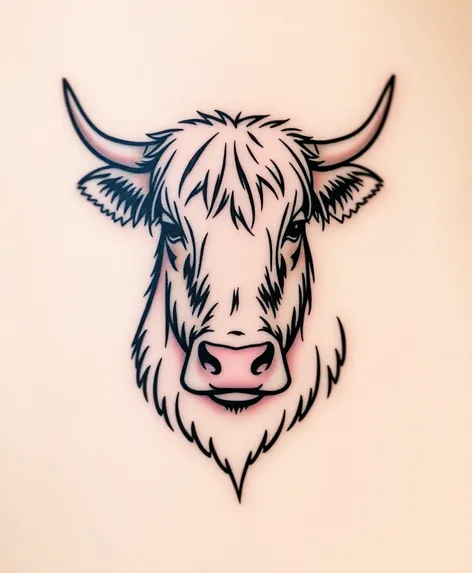 simple highland cow tattoo