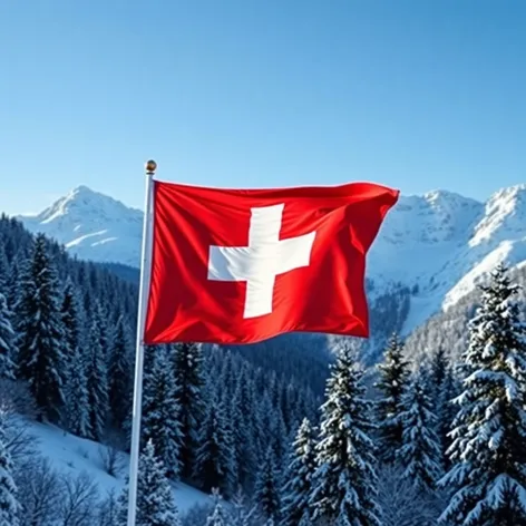 snow swiss flag