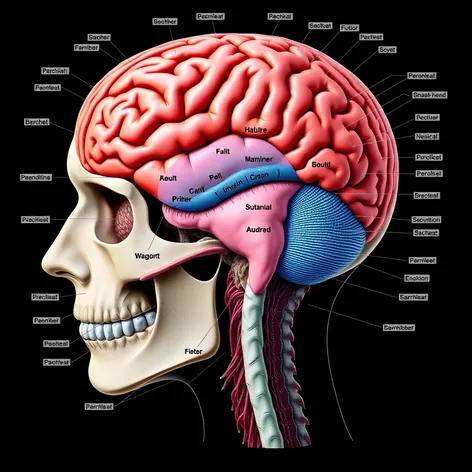 sagittal head model labeled