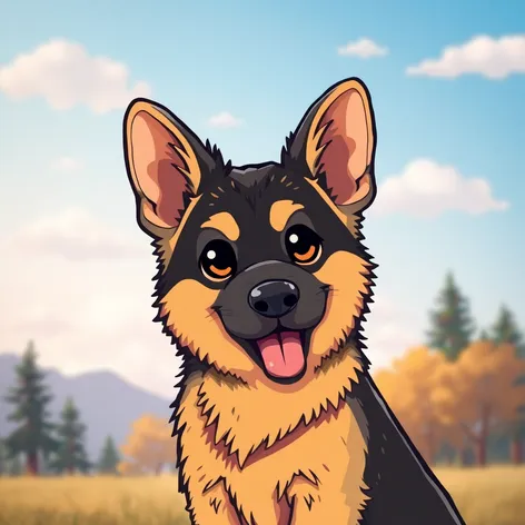 chibi german shepherd