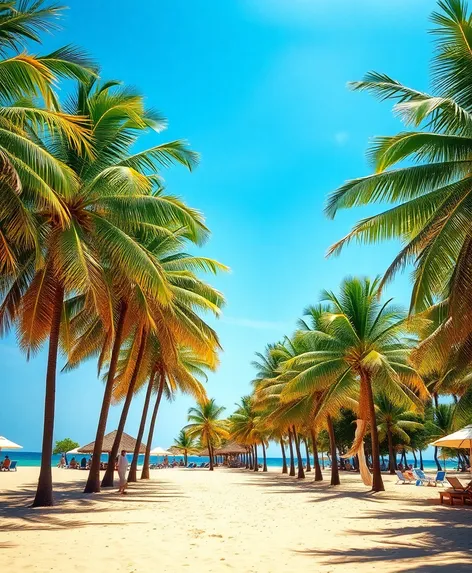 palm trees and beach