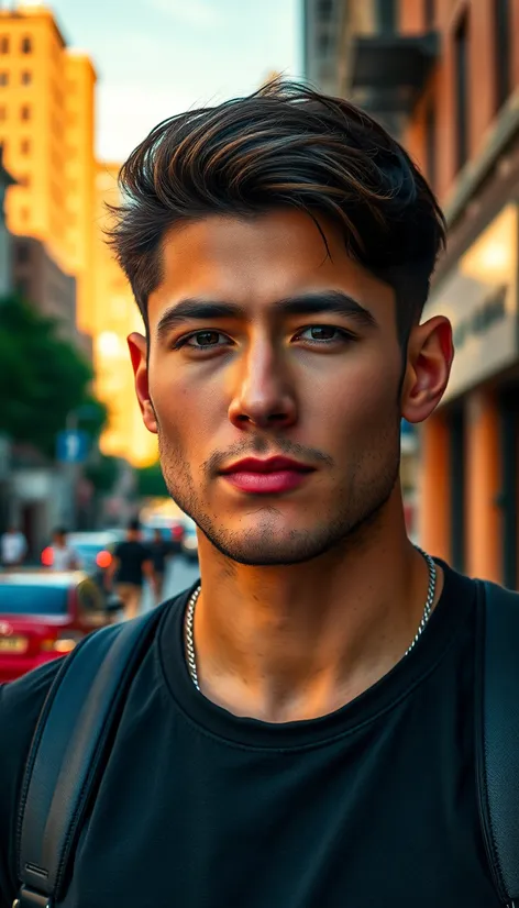 brunette hair on guy