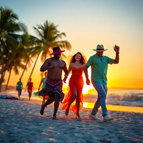 dancing on the beach