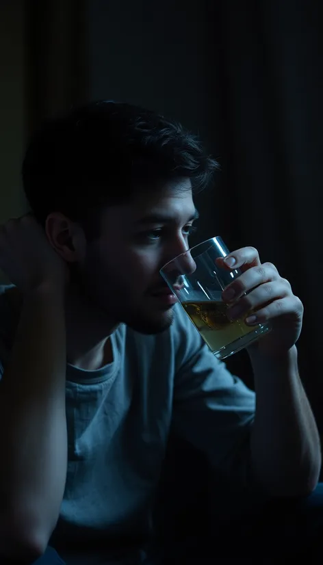 depressed drinking stock image