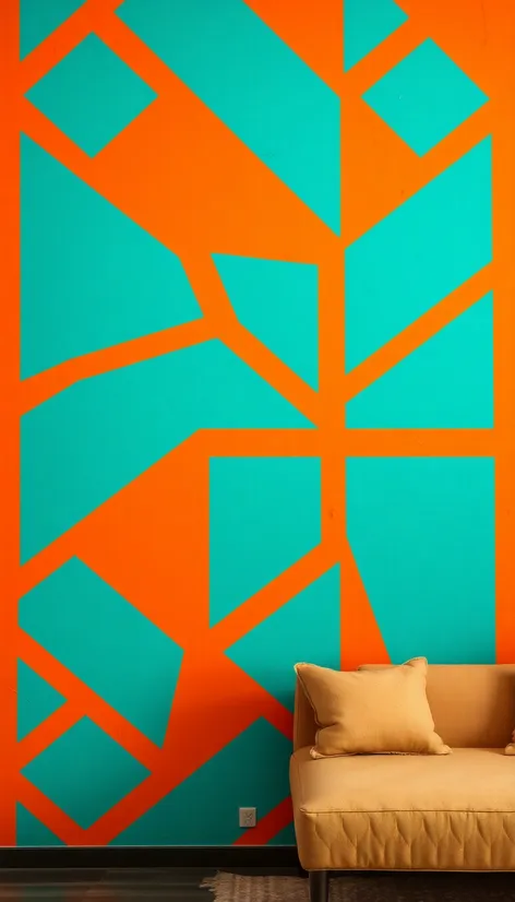 teal and orange wall