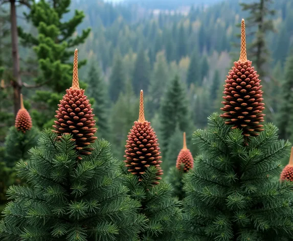 conifers with cones