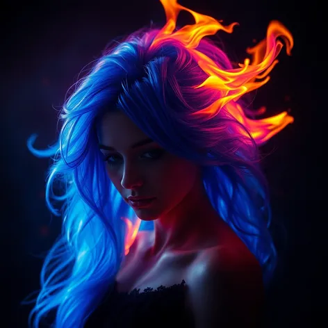 blue flame hair