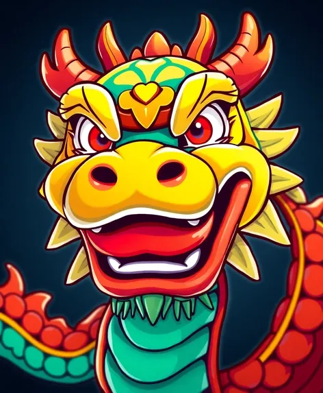 cartoon chinese dragon head