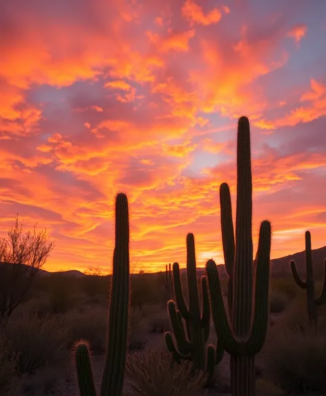 cactus desert sunset