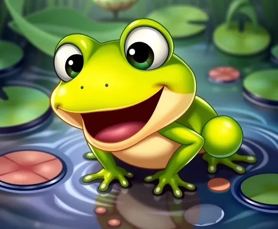 cartoon green frog