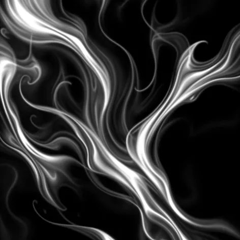 black and white flames