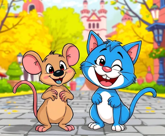 cartoon rat and cat