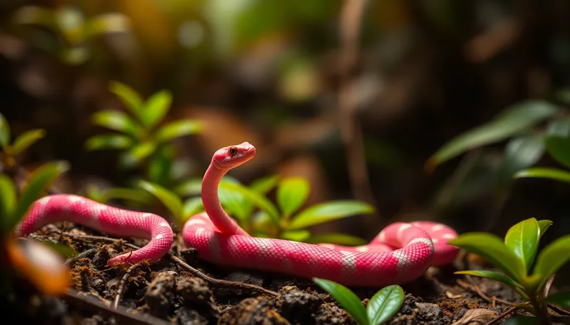 pink small snakes