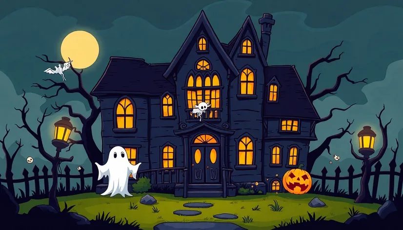 a haunted house cartoon