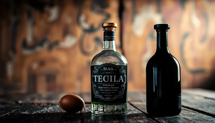 black tequila bottle