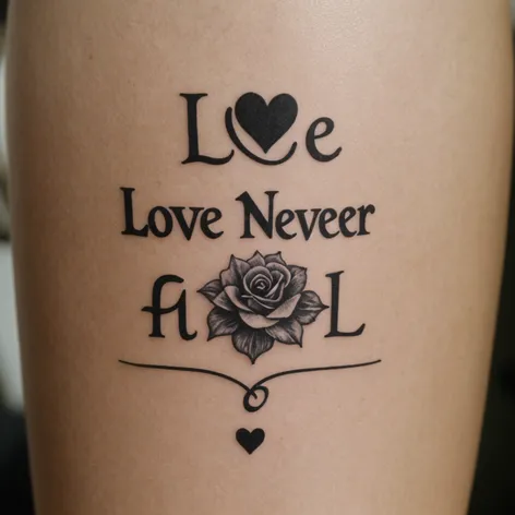 Tattoo with the words